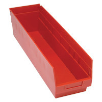 Bacs en plastique pour &eacute;tag&egrave;res Store More, 6-5/8" la x 6" H x 23-5/8" p, Rouge, Capacit&eacute; 90 lb D. Morneault & Fils