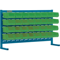 Louvered Rack with Bins, 32 Bins, 36" W x 8-1/4" D x 22" H D. Morneault & Fils