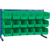 Louvered Rack with Bins, 18 Bins, 36" W x 8-1/4" D x 22" H D. Morneault & Fils