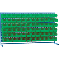 Louvered Rack with Bins, 72 Bins, 72" W x 15" D x 40" H D. Morneault & Fils