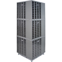 Armoire industrielle robuste avec carrousel &agrave; tiroirs, Acier, 480 tiroirs, 27" la x 27" p x 80" h, Gris D. Morneault & Fils