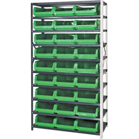 Shelving Unit with Stacking Bins, Steel, Magnum Bin, 650 lbs. Capacity, 42" W x 76" H D. Morneault & Fils