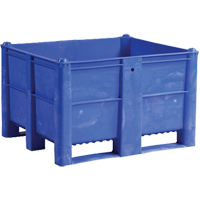 Pallet Container, 40"/47.25" D x 48"/39.4" W x 29"/29.1" H, 1543 lbs./2650 lbs. Capacity, Blue D. Morneault & Fils