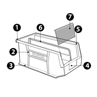 Bac empilable & &agrave; suspendre, 8-1/4" la, 7" h x 14-3/4" p, Bleu D. Morneault & Fils