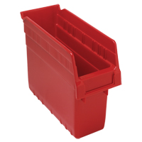 Store-Max Shelf Bins, 4-3/8" W x 8" H x 11-5/8" D, Red, 44 lbs. Capacity D. Morneault & Fils