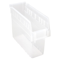 Store-Max Shelf Bins, 4-3/8" W x 8" H x 11-5/8" D, Clear, 44 lbs. Capacity D. Morneault & Fils
