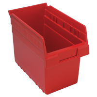 Store-Max Shelf Bins, 6-5/8" W x 8" H x 11-5/8" D, Red, 44 lbs. Capacity D. Morneault & Fils