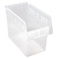 Store-Max Shelf Bins, 6-5/8" W x 8" H x 11-5/8" D, Clear, 44 lbs. Capacity D. Morneault & Fils