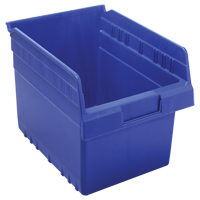 Store-Max Shelf Bins, 8-3/8" W x 8" H x 11-5/8" D, Blue, 44 lbs. Capacity D. Morneault & Fils