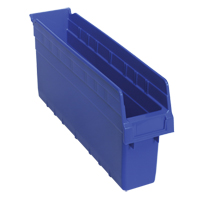 Store-Max Shelf Bins, 4-3/8" W x 8" H x 17-7/8" D, Blue, 56 lbs. Capacity D. Morneault & Fils