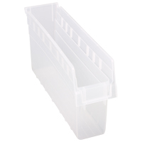 Store-Max Shelf Bins, 4-3/8" W x 8" H x 17-7/8" D, Clear, 56 lbs. Capacity D. Morneault & Fils
