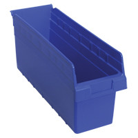 Store-Max Shelf Bins, 6-5/8" W x 8" H x 17-7/8" D, Blue, 56 lbs. Capacity D. Morneault & Fils