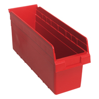 Store-Max Shelf Bins, 6-5/8" W x 8" H x 17-7/8" D, Red, 56 lbs. Capacity D. Morneault & Fils