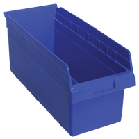 Store-Max Shelf Bins, 8-3/8" W x 8" H x 17-7/8" D, Blue, 56 lbs. Capacity D. Morneault & Fils
