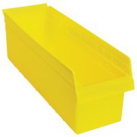 Store-Max Shelf Bins, 8-3/8" W x 8" H x 23-5/8" D, Yellow, 68 lbs. Capacity D. Morneault & Fils