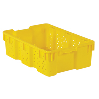 Contenant en plastique empilable Stack-N-Nest pour l'agriculture, 16" x 23,9" x 7,3", Jaune D. Morneault & Fils