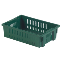 Contenant en plastique empilable Stack-N-Nest pour l'agriculture, 13,1" x 19,7" x 5,6", Vert D. Morneault & Fils