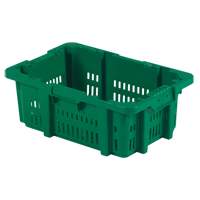 Contenant en plastique Stack-N-Nest pour la manutention des aliments, 16" x 23,9" x 8,8", Vert D. Morneault & Fils