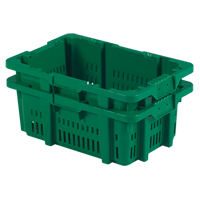 Contenant en plastique Stack-N-Nest pour la manutention des aliments, 16" x 23,9" x 8,8", Vert D. Morneault & Fils