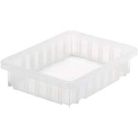 Divider Box&reg; Container, Plastic, 10.875" W x 8.25" D x 2.5" H, Clear D. Morneault & Fils