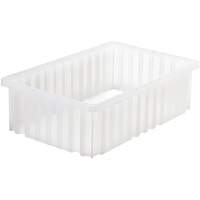 Contenant Divider Box, Plastique, 16,5" la x 10,875" p x 5" h, Gris D. Morneault & Fils
