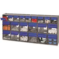 Tilt Bins Unit, 23-5/8" W x 3-5/8" D x 11-1/6" H, 21 Drawers D. Morneault & Fils
