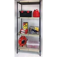 Wire Shelving Unit with Plastic Shelves, Wire Frame with Plastic Shelves, Boltless, 600 lbs. Capacity, 30" W x 72" H x 18" D D. Morneault & Fils