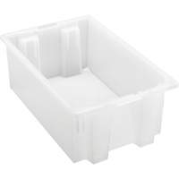 Heavy-Duty Stack & Nest Tote, 6" x 11" x 18", Clear D. Morneault & Fils