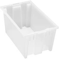 Heavy-Duty Stack & Nest Tote, 9" x 11" x 18", Clear D. Morneault & Fils