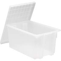 Heavy-Duty Stack & Nest Tote, 15" x 19.5" x 29.5", Clear D. Morneault & Fils