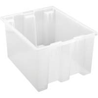 Heavy-Duty Stack & Nest Tote, 10" x 15.5" x 19.5", Clear D. Morneault & Fils