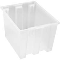 Heavy-Duty Stack & Nest Tote, 13" x 15.5" x 19.5", Clear D. Morneault & Fils