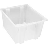 Heavy-Duty Stack & Nest Tote, 13" x 19.5" x 23.5", Clear D. Morneault & Fils