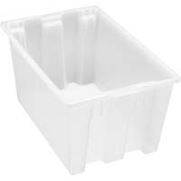 Heavy-Duty Stack & Nest Tote, 15" x 19.5" x 29.5", Clear D. Morneault & Fils