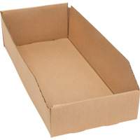 Boîtes profondes en carton ondul&eacute;, 7-3/4" la x 17-1/4" p x 4-1/2" h, Beige D. Morneault & Fils