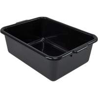 All-Purpose Flat-Bottom Storage Tub, 7" H x 15" D x 21" L, Plastic, Black D. Morneault & Fils