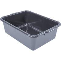 All-Purpose Flat-Bottom Storage Tub, 7" H x 15" D x 21" L, Plastic, Grey D. Morneault & Fils