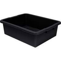 All-Purpose Ribbed-Bottom Storage Tub, 7" H x 17" D x 22" L, Plastic, Black D. Morneault & Fils