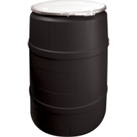 Polyethylene Drums, 55 US gal (45 imp. gal.), Open Top, Black D. Morneault & Fils