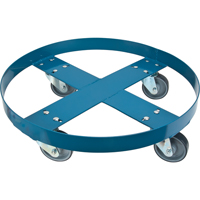 Drum Dolly, Steel, 1000 lbs. Capacity, 24" Diameter, Polyurethane Casters D. Morneault & Fils