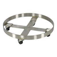 Drum Dollies, Stainless Steel, 800 lbs. Capacity, 23-1/4" Diameter, Rubber Casters D. Morneault & Fils