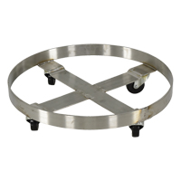 Drum Dollies, Stainless Steel, 800 lbs. Capacity, 23-1/4" Diameter, Rubber Casters D. Morneault & Fils