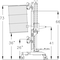 Manipulateur ergonomique de baril &agrave; port&eacute;e &eacute;lev&eacute;, DM-100-HR, 30 - 85 gal. US (25 - 70 gal. imp.) D. Morneault & Fils