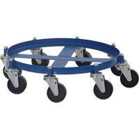 Octagon Drum Dolly, Steel, 2000 lbs. Capacity, 27-1/16" Diameter, Cast Iron Casters D. Morneault & Fils