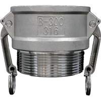 Cam & Groove Coupling, Stainless Steel, Type B, 2-1/2", Male NPT, 150 PSI D. Morneault & Fils