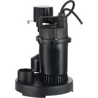Thermoplastic Submersible Sump Pump, 2560 GPH, 115 V, 4.6 A, 1/3 HP D. Morneault & Fils