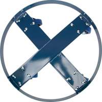 Drum Dolly, Steel, 1400 lbs. Capacity, 24" Diameter, Blue Elastic Casters D. Morneault & Fils