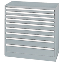 Drawer Cabinets, 9 Drawers, 40-1/4" W x 22-1/2" D x 41-3/4" H, Grey D. Morneault & Fils