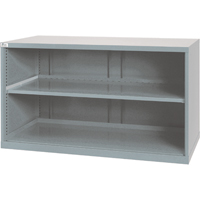 Shelf Cabinets, Steel, 33-1/2" H x 56-1/2" W x 28-1/2" D, Light Grey D. Morneault & Fils