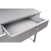 Open Floor Style Shop Desk, 34-1/2" W x 30" D x 53" H, Grey D. Morneault & Fils